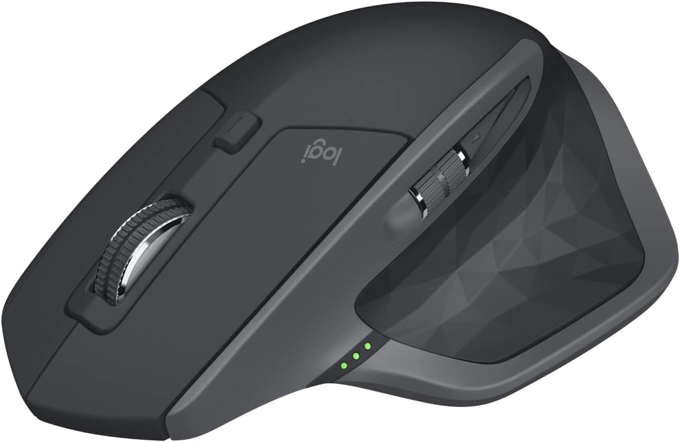 MX Master 2S Bluetooth Edition Wireless Mouse, Multi-Surface, Hyper-Fast Scrolling, Ergonomic, Rechargeable, Connects up to 3 Mac/Pc Computers - Graphite