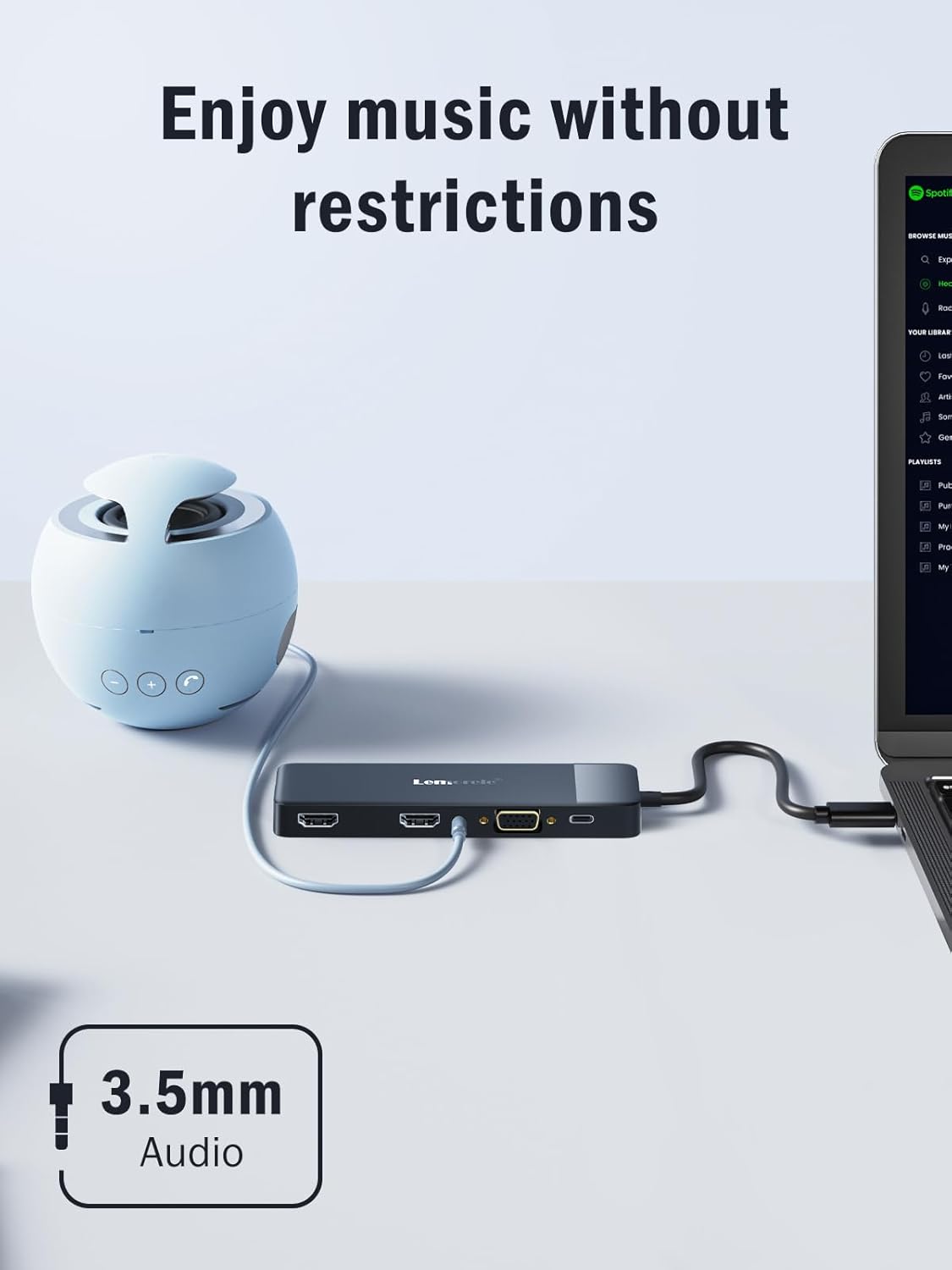 Docking Station USB C Hub 3*Display- 10 in 1, USB C Dock 2*HDMI Adapter 4K, 3 USB 3.0/2.0, VGA, PD 100W, Audio, SD/TF, for HP Laptops, Thinkpad, Macbook, Surface