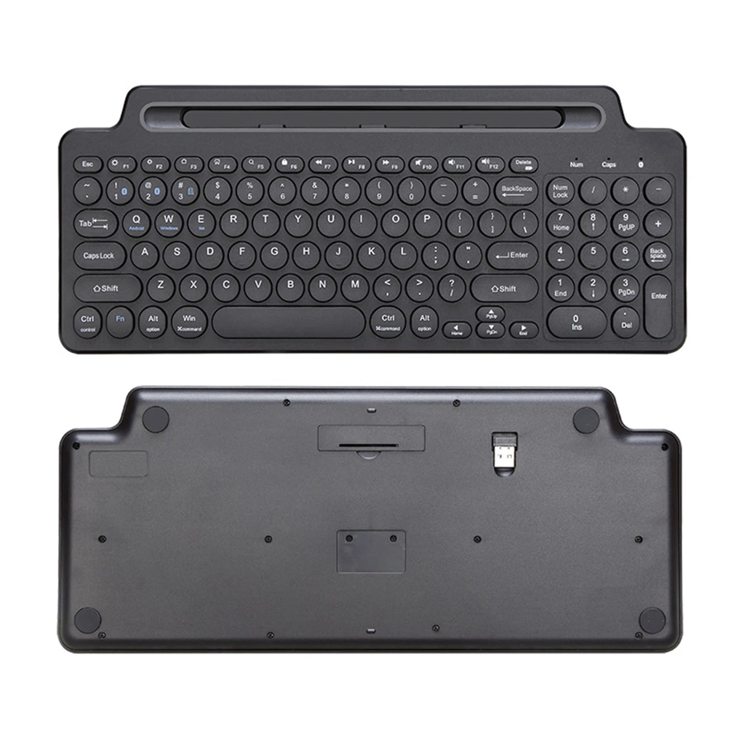 Wireless BT Keyboard 2.4Ghz Keyboard Desktop Ultra-Thin Keyboard Tablet PC Mobile Phone Slot with Touchpad for Tablet PC Mobile