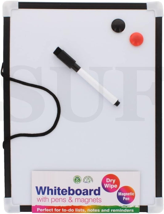 A4 Magnetic Whiteboard Dry Wipe White Board Office Home Memo Notice Small Eraser
