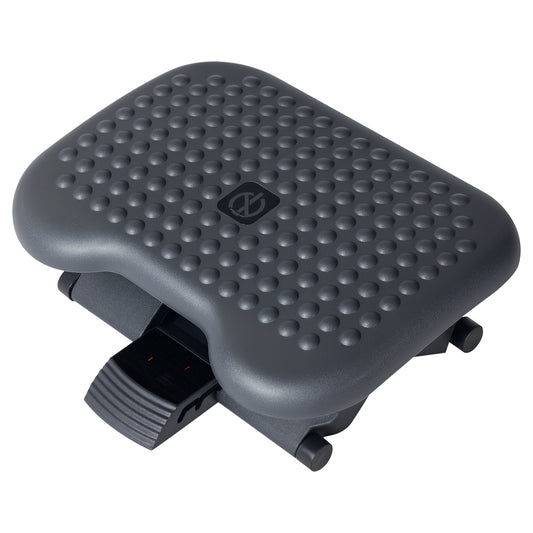 HOMCOM Foot Rest Adjustable Height and Angle Home Office Footstool Dark Grey