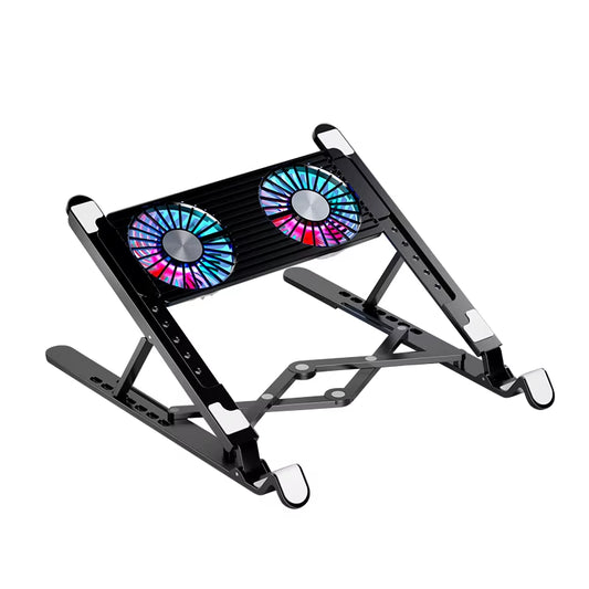 Laptop Cooling Fan with 2/4 Fans Foldable Gaming Laptop Cooler Fan RGB Silent Portable Laptop Holder for 11-17.3 Inch Notebook