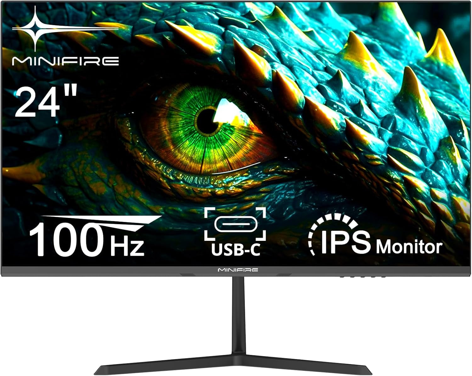 24 Inch Monitor, USB Type-C Port, 100Hz,Eye-Care for Business and Office, Ultrathin Bezel, FHD 1080P Computer Monitor PC Screen, Flickerfree, Lowblue Mode, anti Glare, HDMI Port(24X3Al)