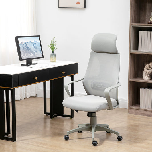 Mesh Fabric Desk Chair Swivel Chair W/ High Mesh Backrest Adjustable Height
