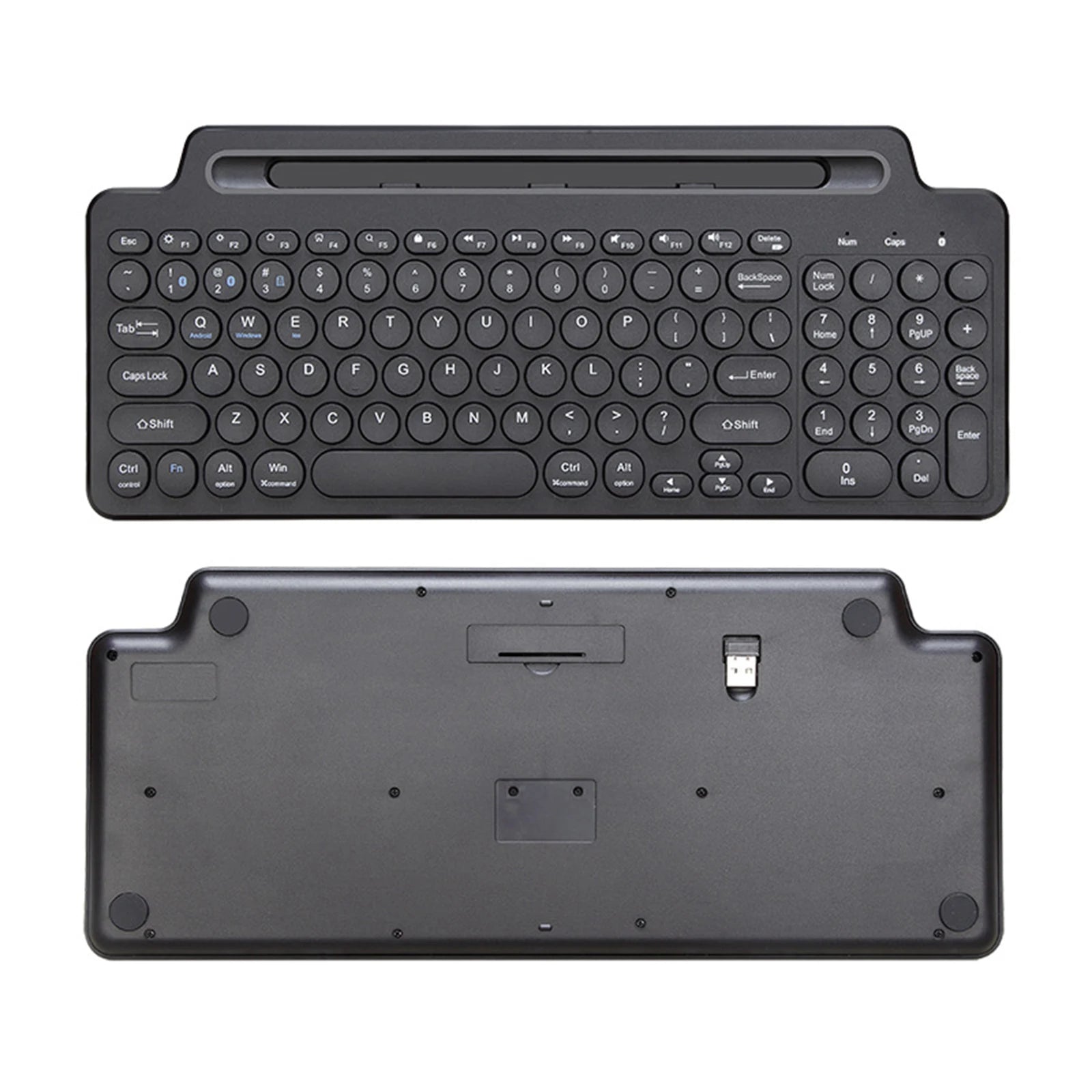 Wireless BT Keyboard 2.4Ghz Keyboard Desktop Ultra-Thin Keyboard Tablet PC Mobile Phone Slot with Touchpad for Tablet PC Mobile